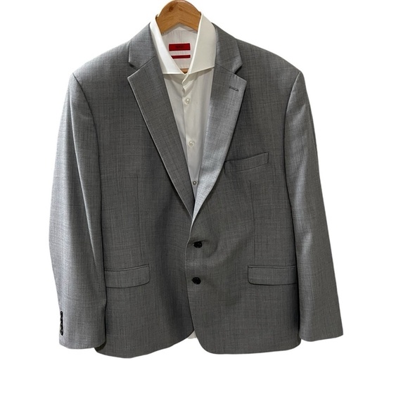 Lauren Ralph Lauren  Mens Blazer 48R Gray Wool 2 button Sport Coat Jacket - Picture 1 of 8